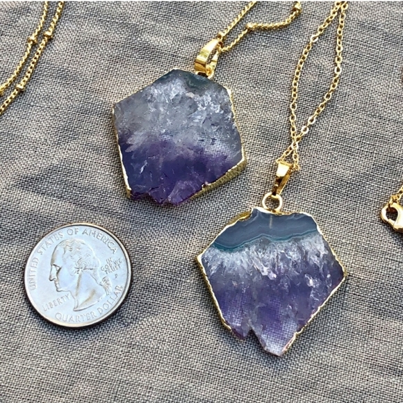 Host Pick 🧡 Raw Amethyst Boho Gold Necklace - Picture 4 of 6